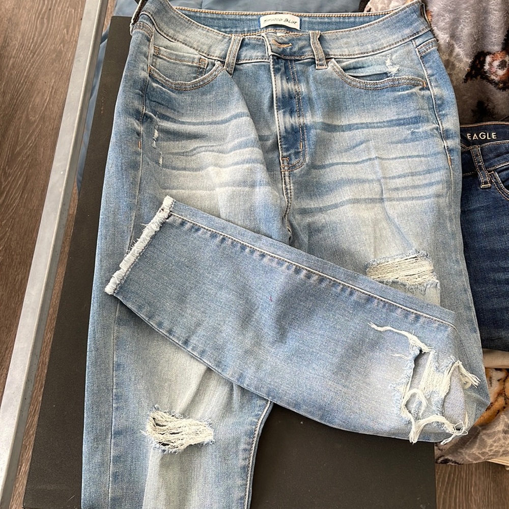 Slightly distressed jeans